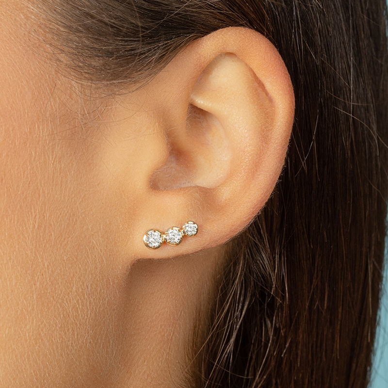 CRMYA Gold color Hoop Earrings For Women Fashion CZ Zircon Piercing Women's Stud Dangle Earrings 2022 Jewelry Wholesale