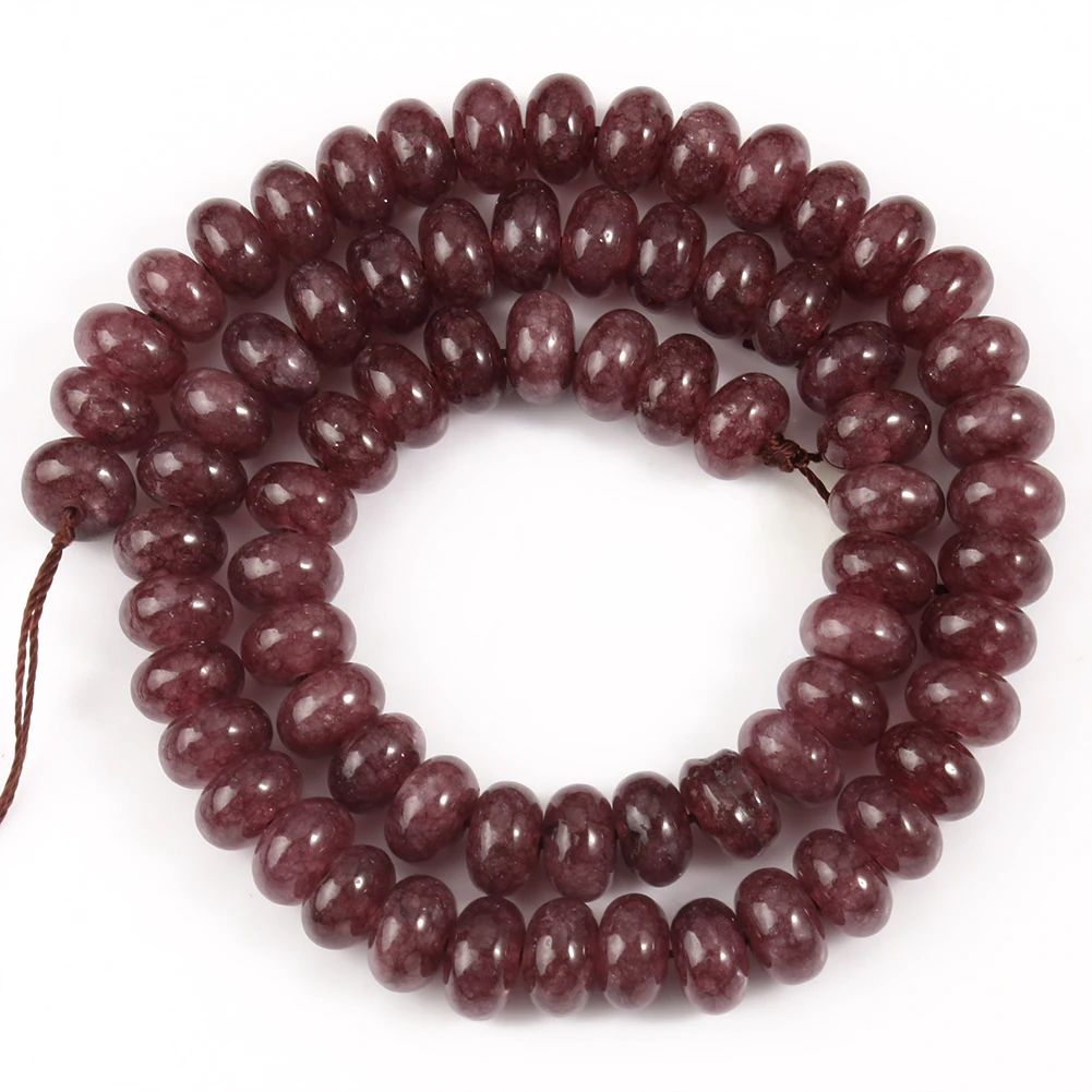 Natural Gem Stone Morganite Angelite Jades Aquamarines Rondelle Spacer Beads for Jewelry Making DIY Bracelet 15'' Wholesale