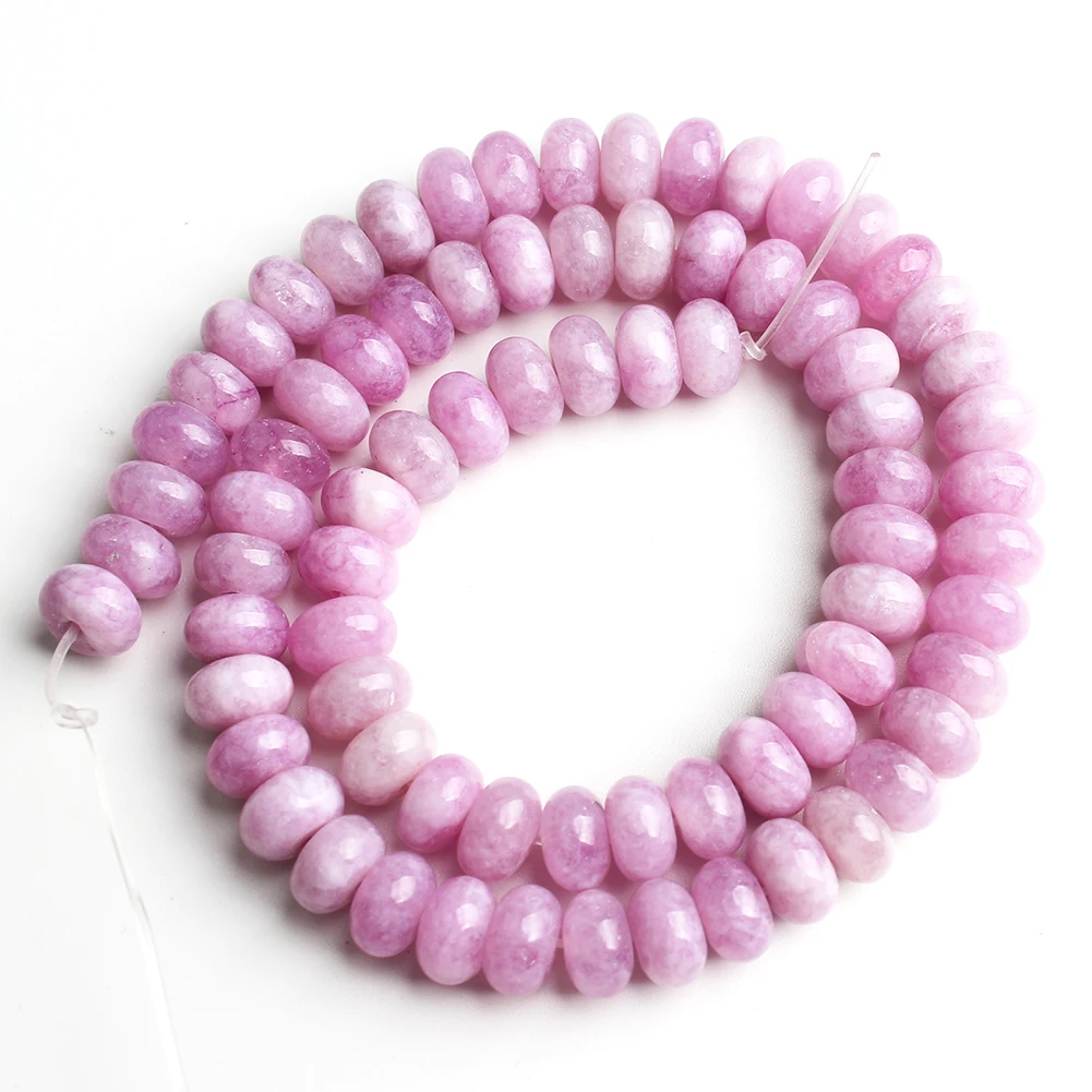 Natural Gem Stone Morganite Angelite Jades Aquamarines Rondelle Spacer Beads for Jewelry Making DIY Bracelet 15'' Wholesale
