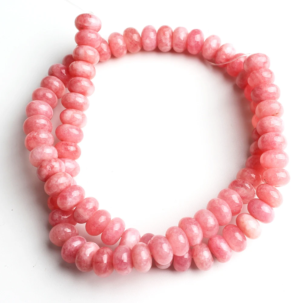 Natural Gem Stone Morganite Angelite Jades Aquamarines Rondelle Spacer Beads for Jewelry Making DIY Bracelet 15'' Wholesale