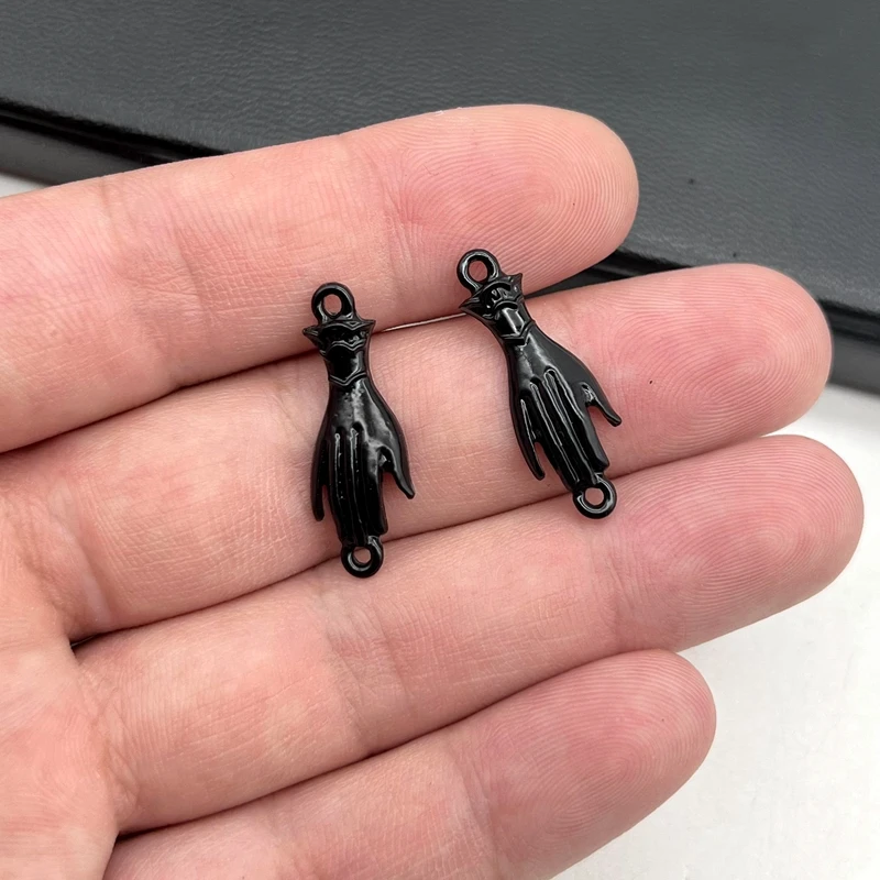 10pcs 28x10mm Retro Victorian Gloved Hand Connector,Edwardian Ox 2 Loop Link Findings DIY Jewelry Accessories