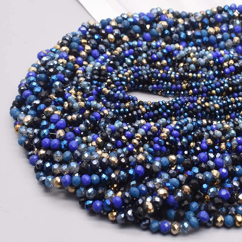 2mm 3mm 4mm 6mm 8mm New colors Rondelle Crystal Glass Beads Flat Faceted Loose Spacer Glass Beads for Jewelry Making Jewelry DIY