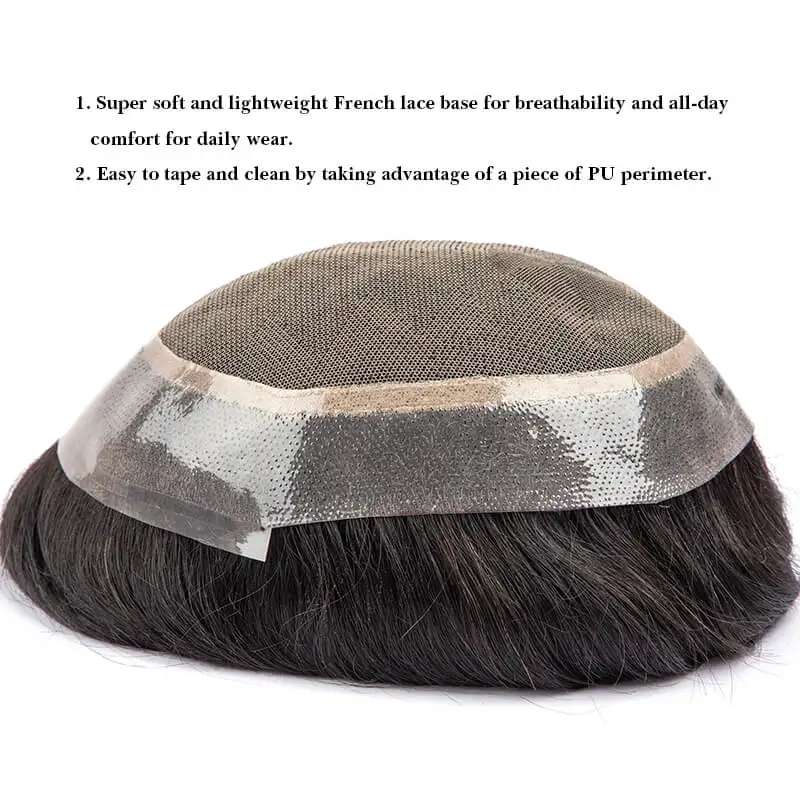 Australia Toupee Men Lace PU Base Wig For Men Male Hair Prosthesis Breathable Man Wig Capillary Prosthesis Replacement System