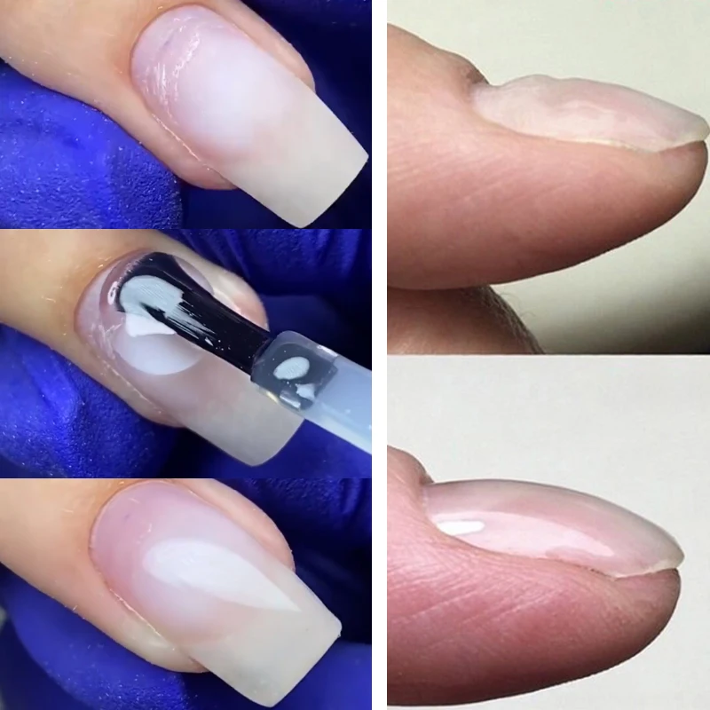 MSHARE Rubber Base Top Clear Construction Gel Self-Leveling Strengthening UV LED Gel 10ml