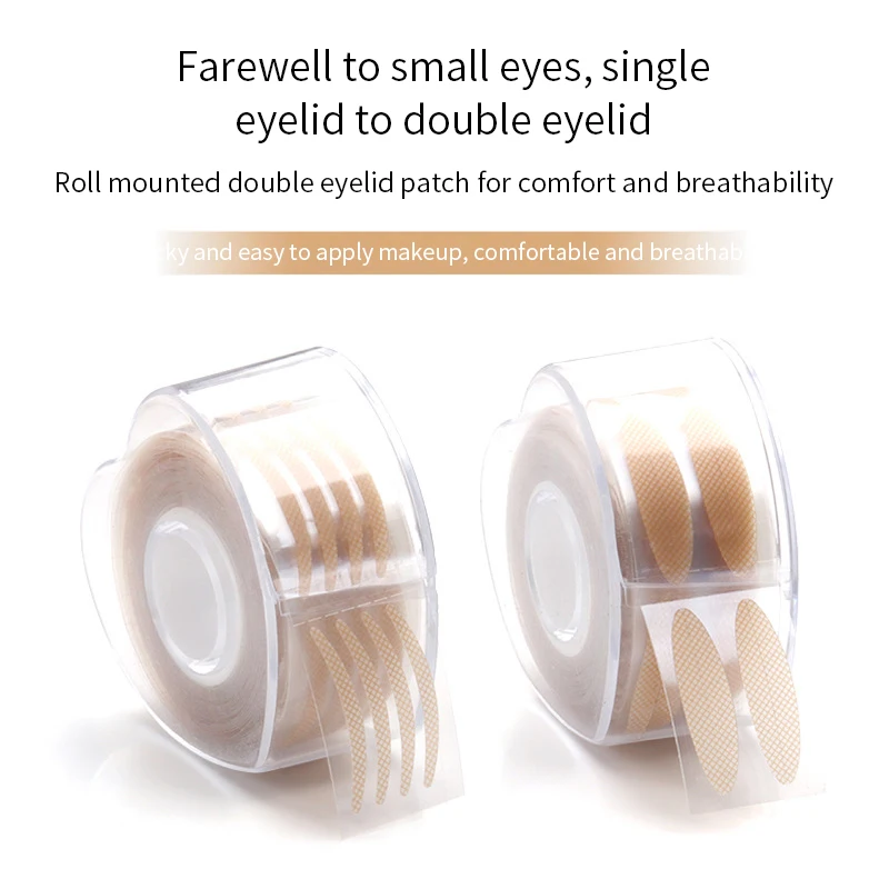 600Pcs/Box Big Eyelid Tape Sticker Double Fold Self Adhesive Eyelid Tape Stickers S/L Makeup Clear Beige Invisible Tool