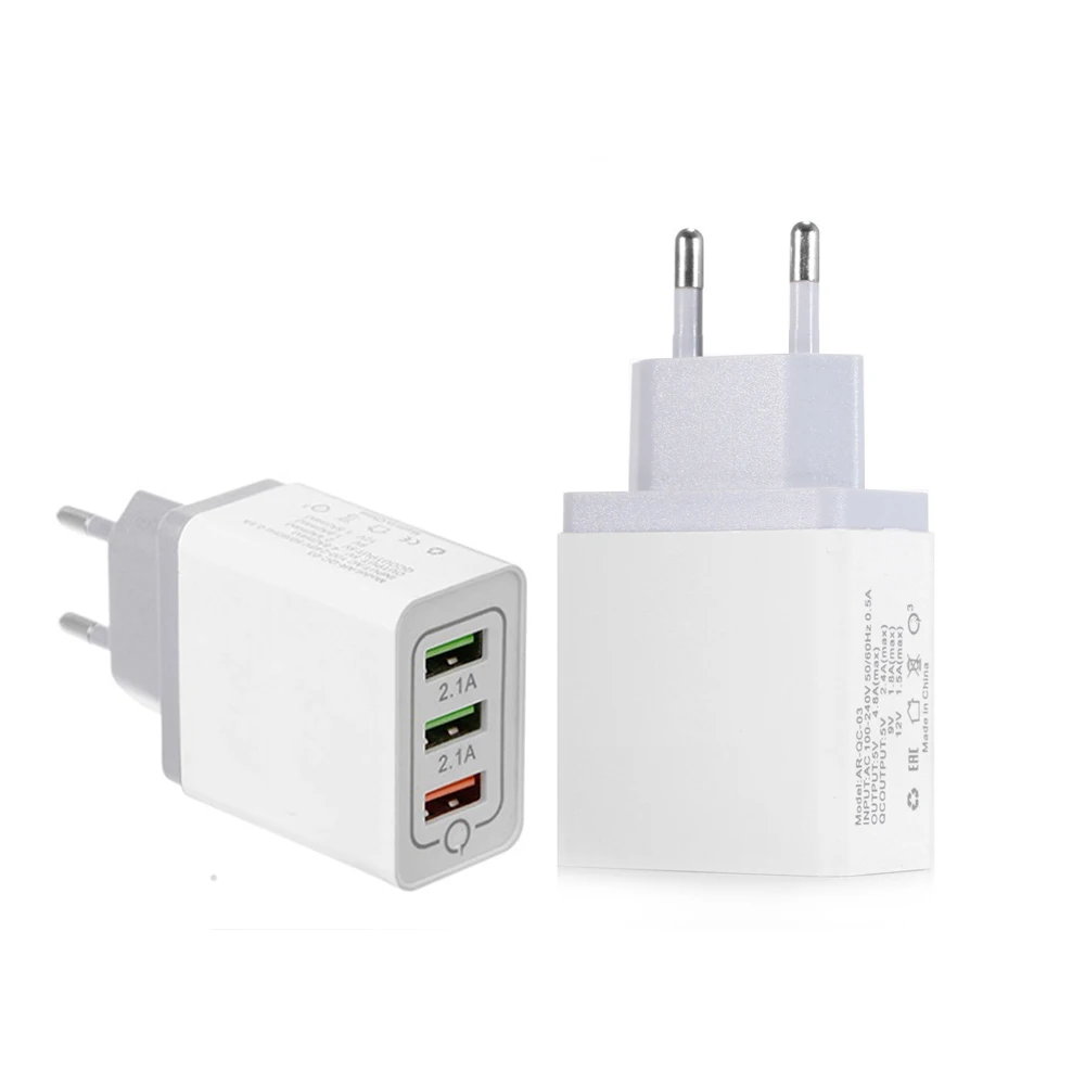 Fast 3 USB Charger Quick Charge 3.0 Fast USB Wall Charger Portable Mobile Charger QC 3.0 Adapter for Xiaomi iPhone X EU US Plug