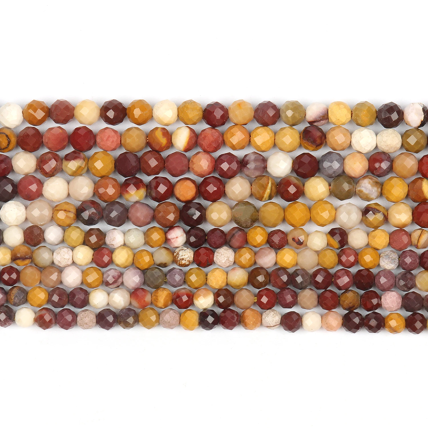 3 4mm Natural Faceted Mixed Mookaite Gems Stone Loose Spacer Beads for Jewelry DIY Making Bracelet Earrings Accessories 15''