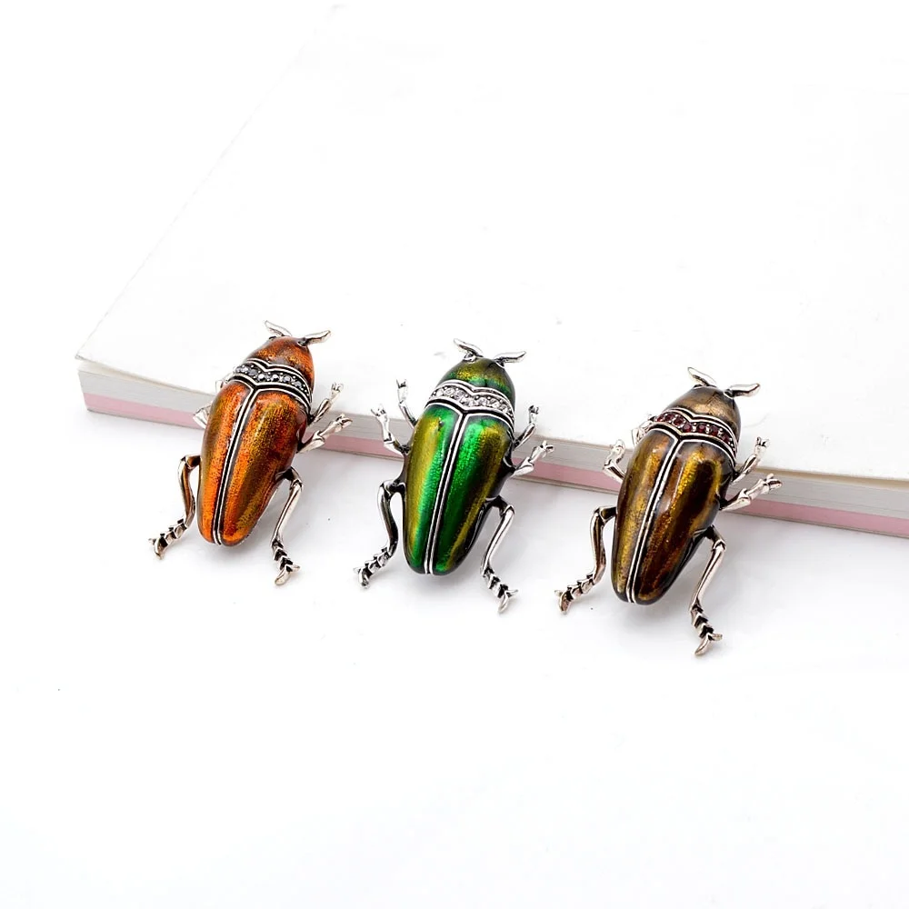 Fun Beetle Brooches Insect Pin Bug Brooch Women Men Jewelry Kids Accessoriesd Badges Fashion Gift