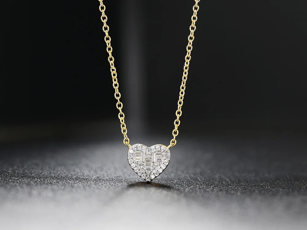 Aesthetic Pendant Necklaces for Women Korean Crystal Heart Gold Color Female Choker Chain on The Neck Jewelry Accessories N564
