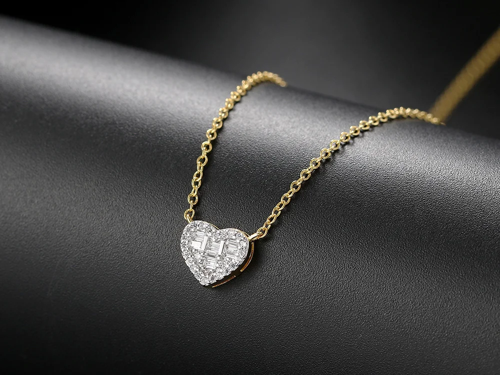 Aesthetic Pendant Necklaces for Women Korean Crystal Heart Gold Color Female Choker Chain on The Neck Jewelry Accessories N564