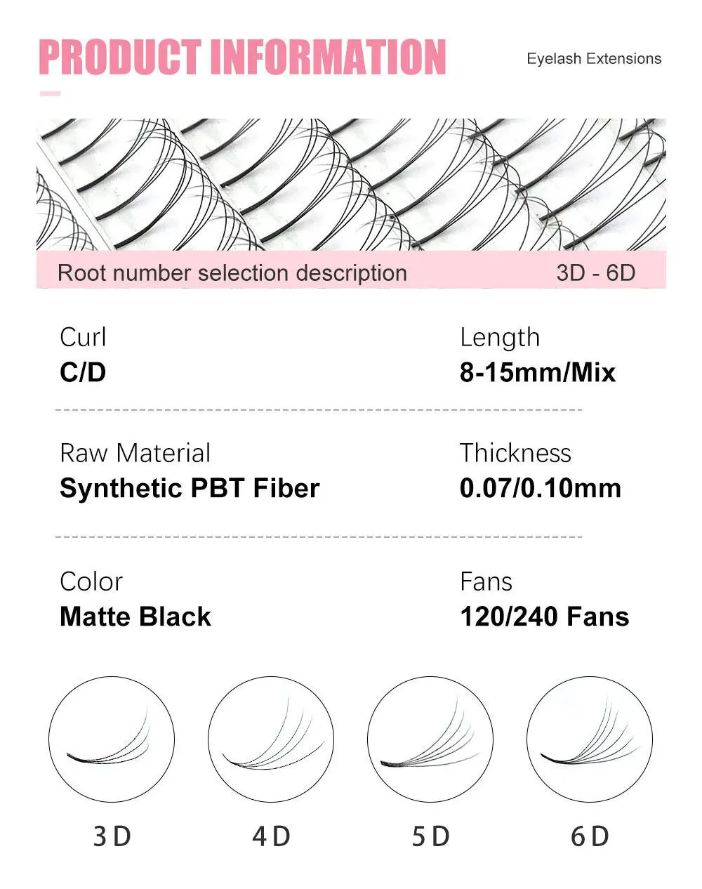 Abonnie Wide Premade Fan Lash Extensions Volume Fans Lashes 3d/4d/5d/6d Long Stem Volume Fan Professional Eyelashes Extensions