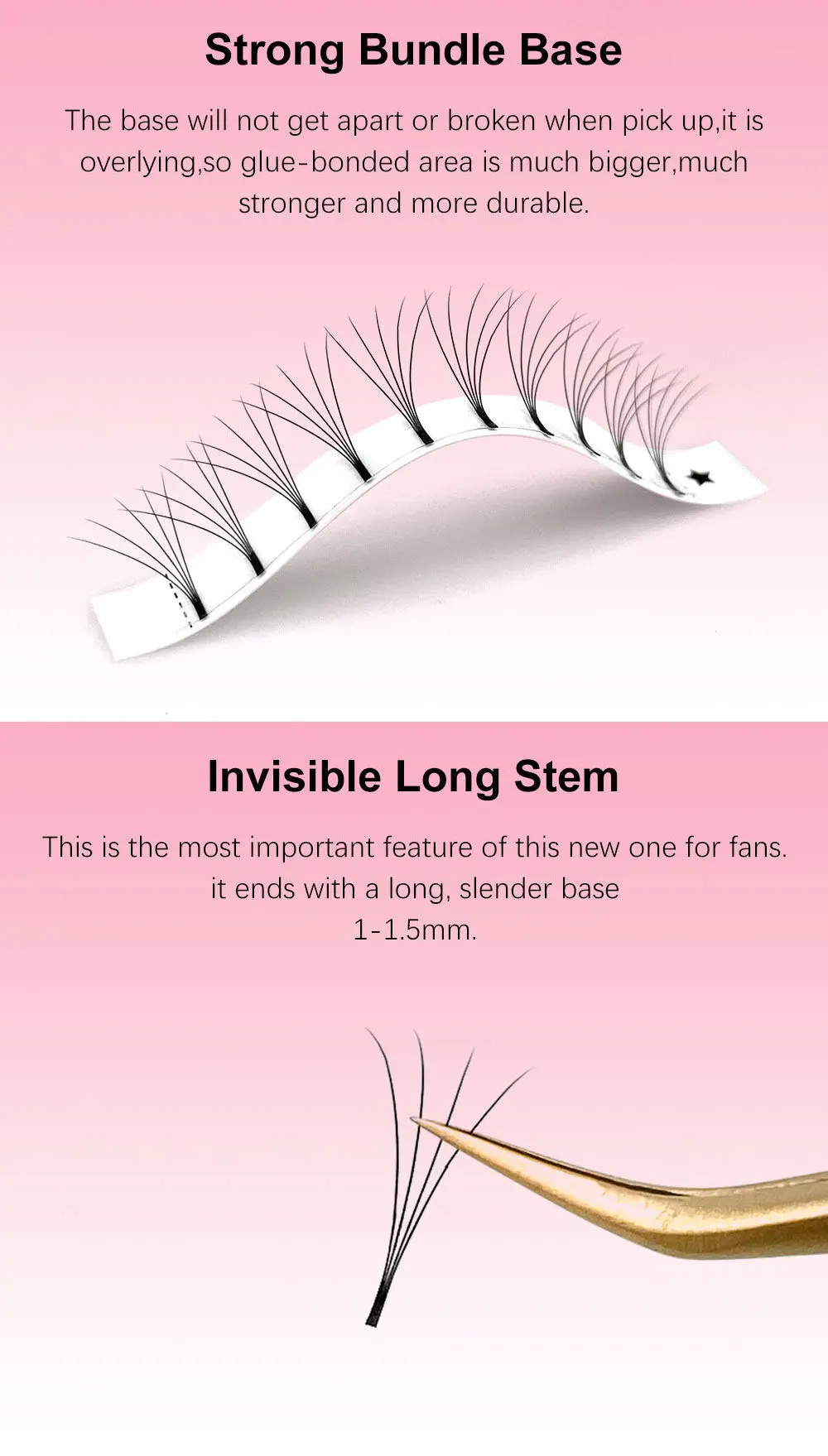 Abonnie Wide Premade Fan Lash Extensions Volume Fans Lashes 3d/4d/5d/6d Long Stem Volume Fan Professional Eyelashes Extensions
