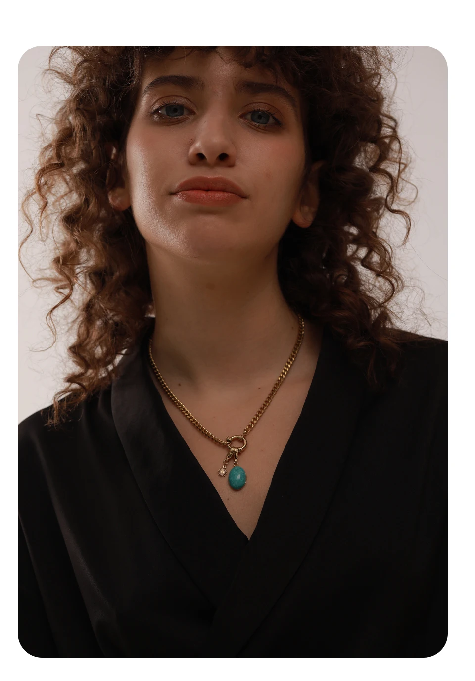 Yhpup Stainless Steel Blue Natural Stone Star Chain Collar Necklace Waterproof Jewelry Delicate Charm Collier for Women