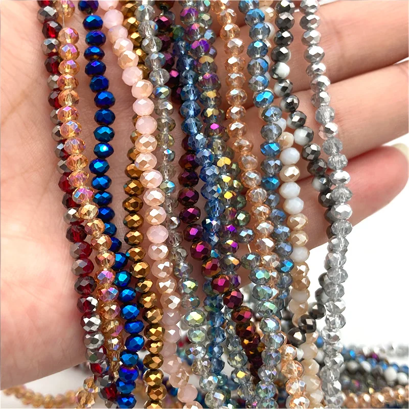 2 3 4 6 8mm Austria Faceted Crystal Beads Rondelle Loose Spacer Bracelets Earring DIY Glass Beads for Jewerly Making