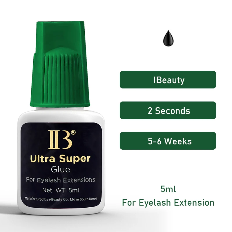 IBeauty Ultra Super Eyelash Extension Glue Supplies Green Cap Waterproof Adhesive Makeup Tools Strongest Fastest Eyes Open Korea