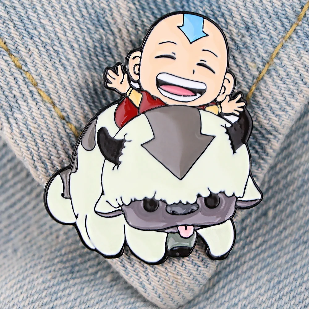 Cartoon Anime Avatar Appa Enamel Pin Cute Anime Badges Brooch for Clothes Backpack Hat Fashion Jewelry Accessories Friends Gifts