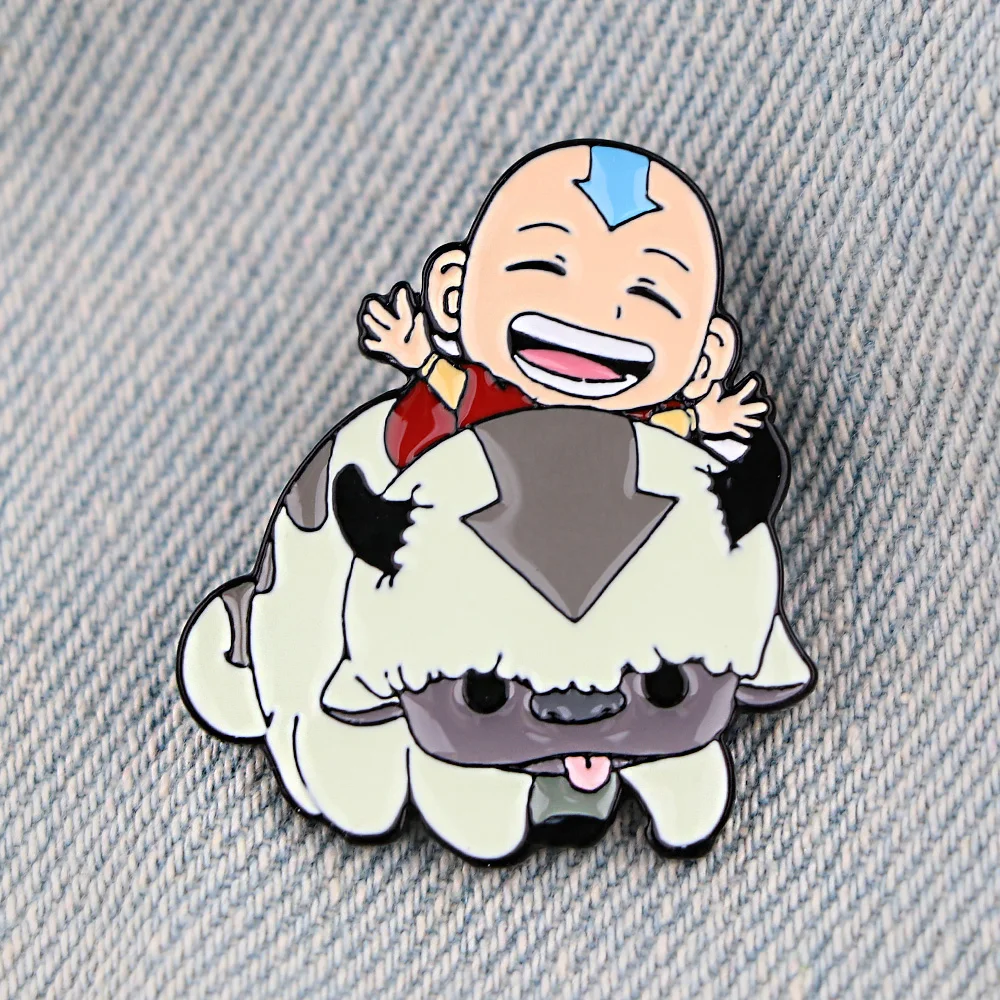 Cartoon Anime Avatar Appa Enamel Pin Cute Anime Badges Brooch for Clothes Backpack Hat Fashion Jewelry Accessories Friends Gifts