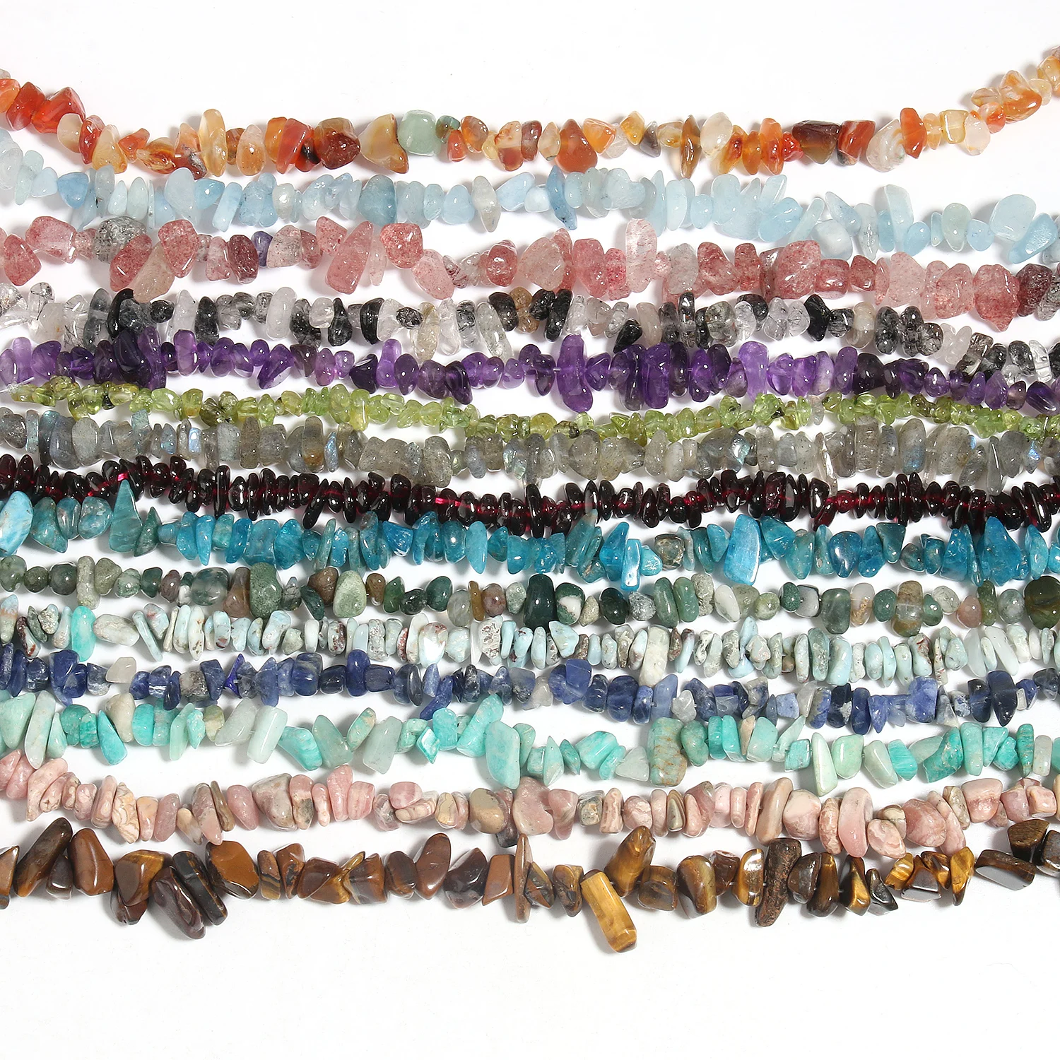 Natural Stone Beads Irregular Amazonite Amethyst Apatite Loose Gems Chips Gravel Beads for Jewelry Making Bulk DIY Bracelet 16''