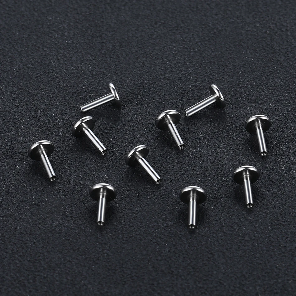 10Pcs/50Pcs G23 Titanium Labret Barbell Parts for Lip Piercing Earring Stud Internally Threaded Piercing Replacement Accessories