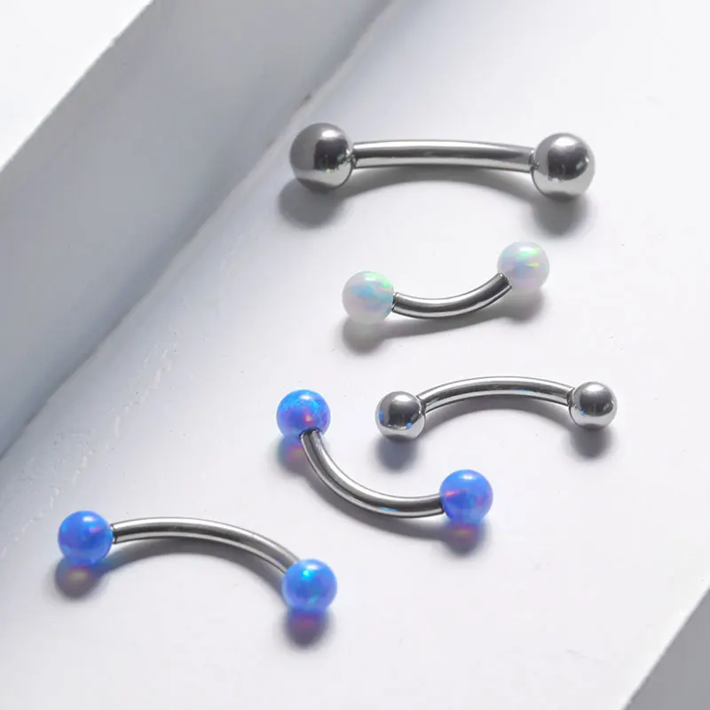 F136 Titanium Banana Curved Lip Navel Piercing 16g 6/8/10/12/14mm Eyebrow Curved Barbell Lip Ring Snug Daith Helix Rook Earring