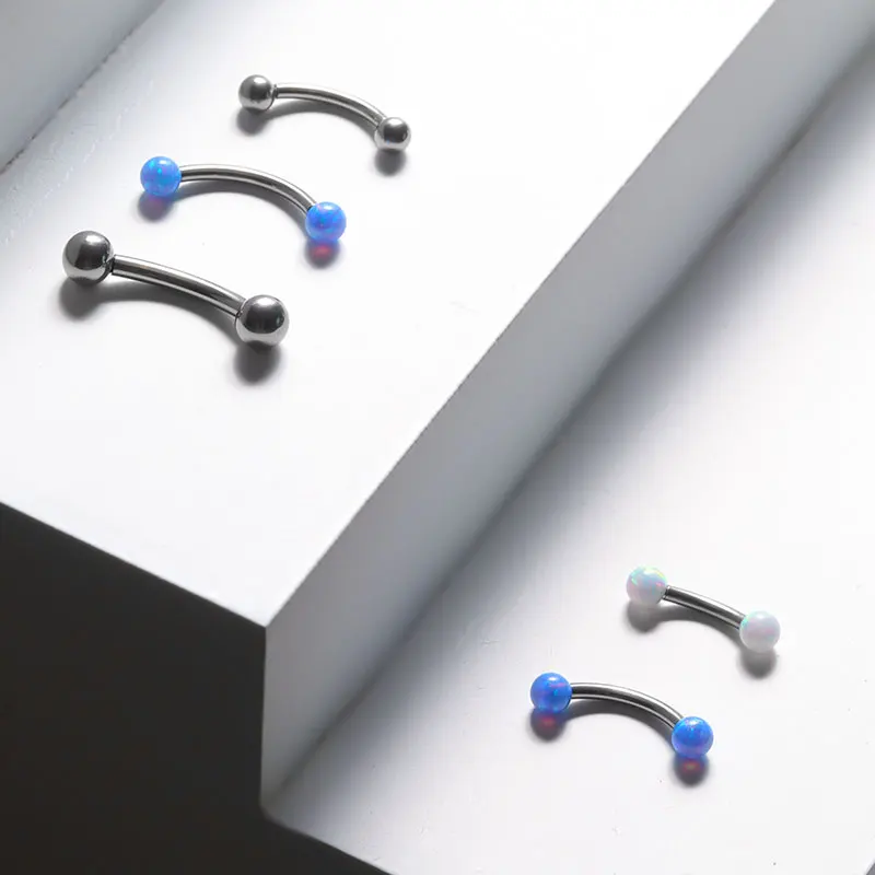 F136 Titanium Banana Curved Lip Navel Piercing 16g 6/8/10/12/14mm Eyebrow Curved Barbell Lip Ring Snug Daith Helix Rook Earring