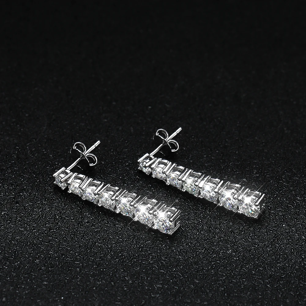 KNOBSPIN D VVS1 Moissanite Pandent Earrings for Woman Wedding Jewely with GRA s925 Sterling Sliver Plated 18k White Gold Earring