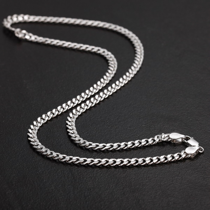 Fashion Original Brand 925 Stamped Silver Color Man 6MM Geometric Chain Bracelets Neckalces for Women Party Wedding Jewelry Sets
