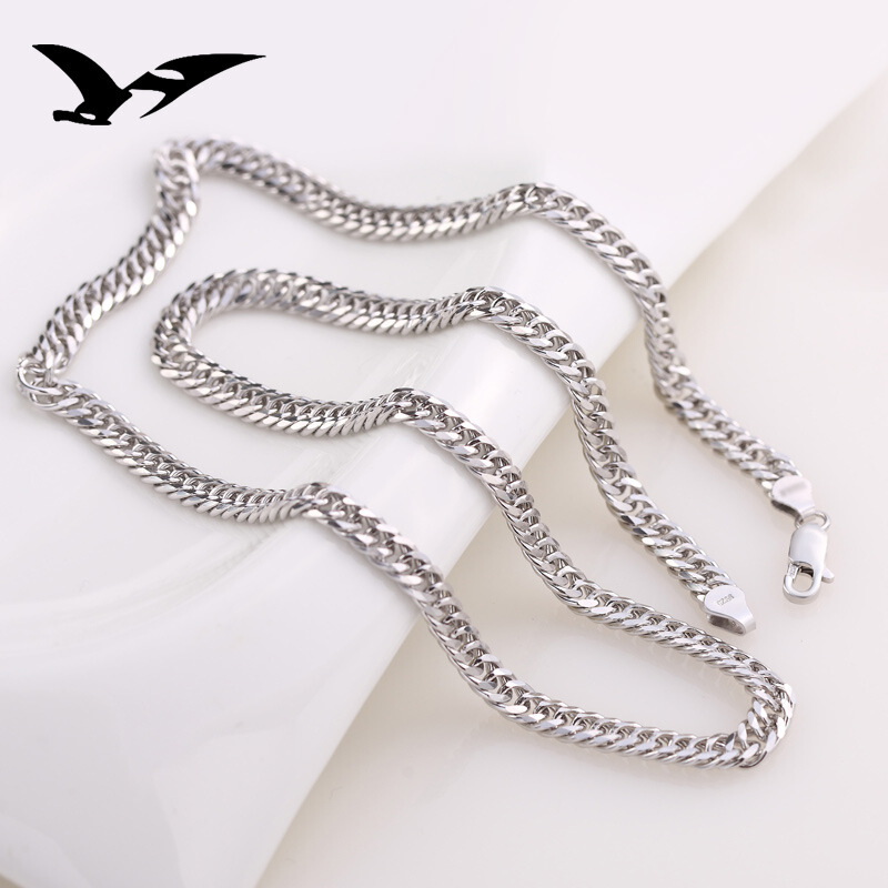 Fashion Original Brand 925 Stamped Silver Color Man 6MM Geometric Chain Bracelets Neckalces for Women Party Wedding Jewelry Sets