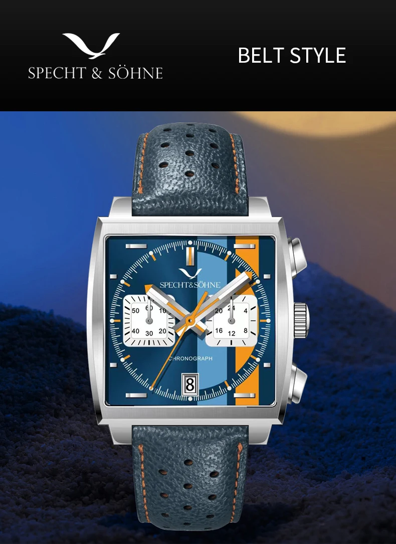 Specht&Sohne 2025 New Men's Watches Quartz Sport Watch Stainless Steel Leather Strap Japan Miyota VK63 Chronograph Reloj Hombre