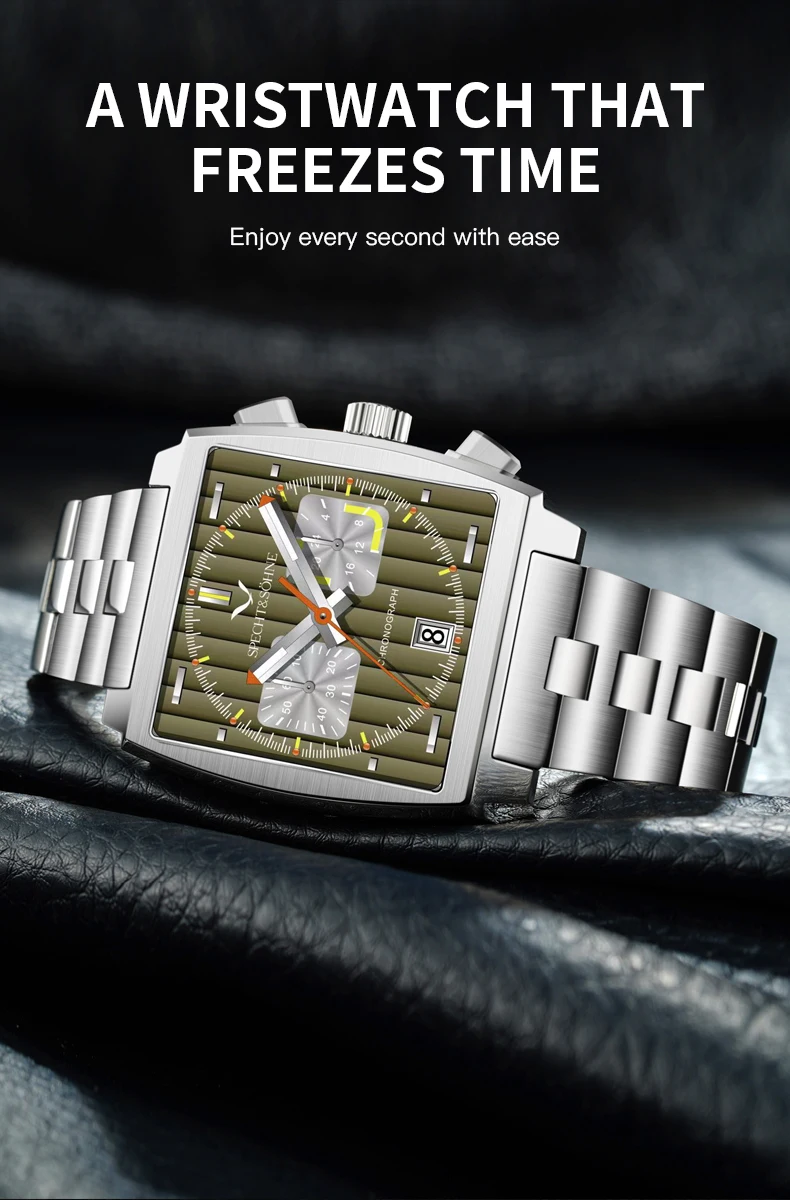Specht&Sohne 2025 New Men's Watches Quartz Sport Watch Stainless Steel Leather Strap Japan Miyota VK63 Chronograph Reloj Hombre