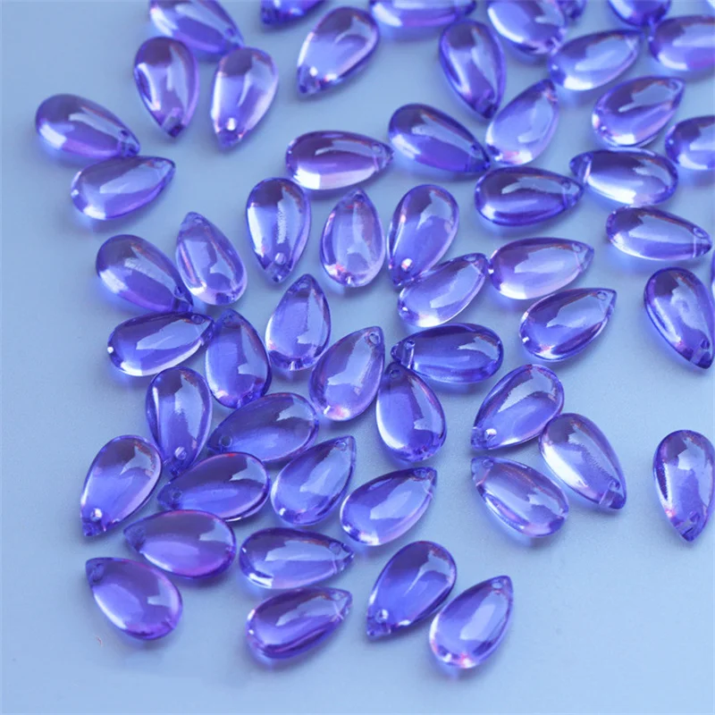 20/40pcs Smooth Glass Water Drop Teardrop Lampwork Crystal Charms Beads for Jewelry Making DIY Bracelet Necklace Accessories