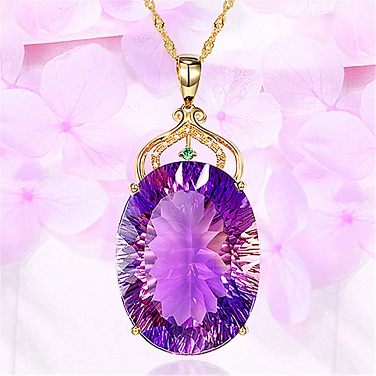 Fashion Income Water Drop Carat Swiss Queen Necklace European and American Queen Crown Jewelry Pendant Gift Goddess