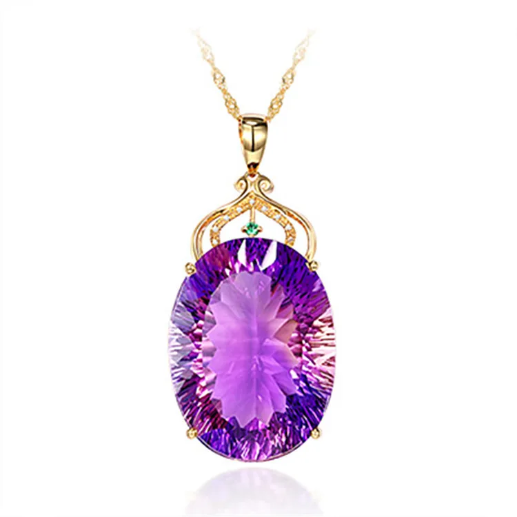Fashion Income Water Drop Carat Swiss Queen Necklace European and American Queen Crown Jewelry Pendant Gift Goddess