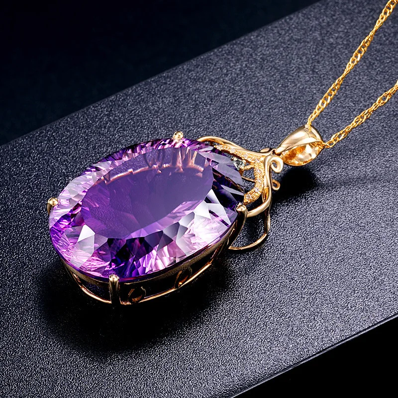 Fashion Income Water Drop Carat Swiss Queen Necklace European and American Queen Crown Jewelry Pendant Gift Goddess