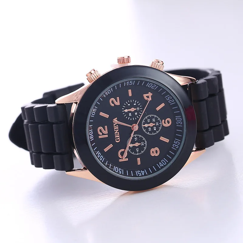 Famous Brand Geneva Ladies Fashion Watch Male and Female Student Silicone Quartz WristWatch Clock Wholesale Relogio Feminino