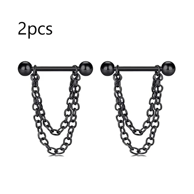 1 Pair Stainless Steel Punk Nipple Piercing for Women 14G Black Rose Flower Heart Nippie Ring Sexy Body Piercing Jewelry