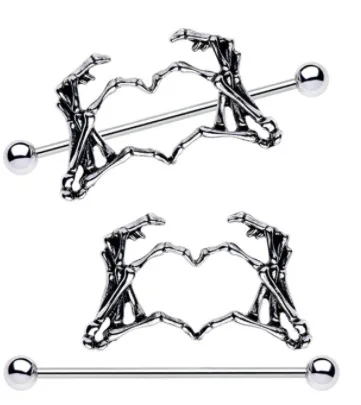 1 Pair Stainless Steel Punk Nipple Piercing for Women 14G Black Rose Flower Heart Nippie Ring Sexy Body Piercing Jewelry