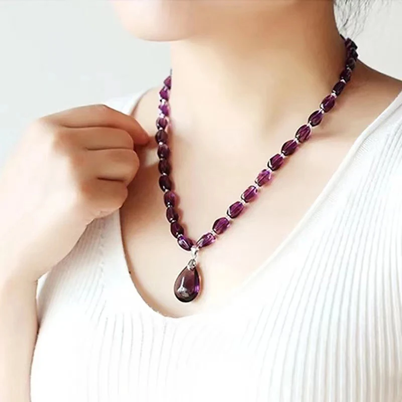 Amethyst Necklace Crystal Bracelet Craft Crystal Decorativas Raw Stone Jewelry Fashionable atmosphere