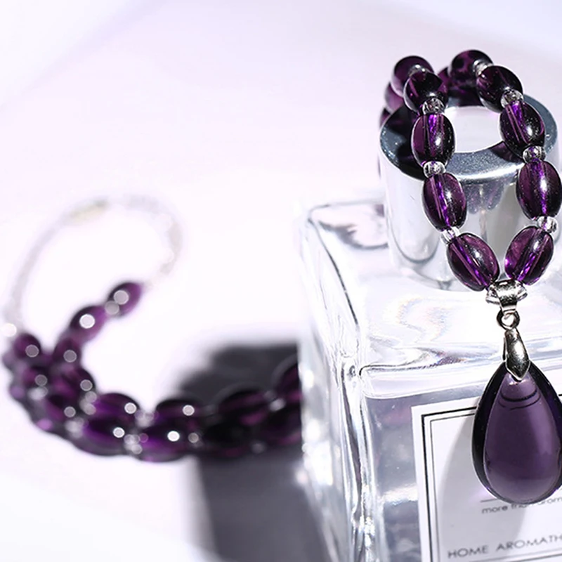 Amethyst Necklace Crystal Bracelet Craft Crystal Decorativas Raw Stone Jewelry Fashionable atmosphere