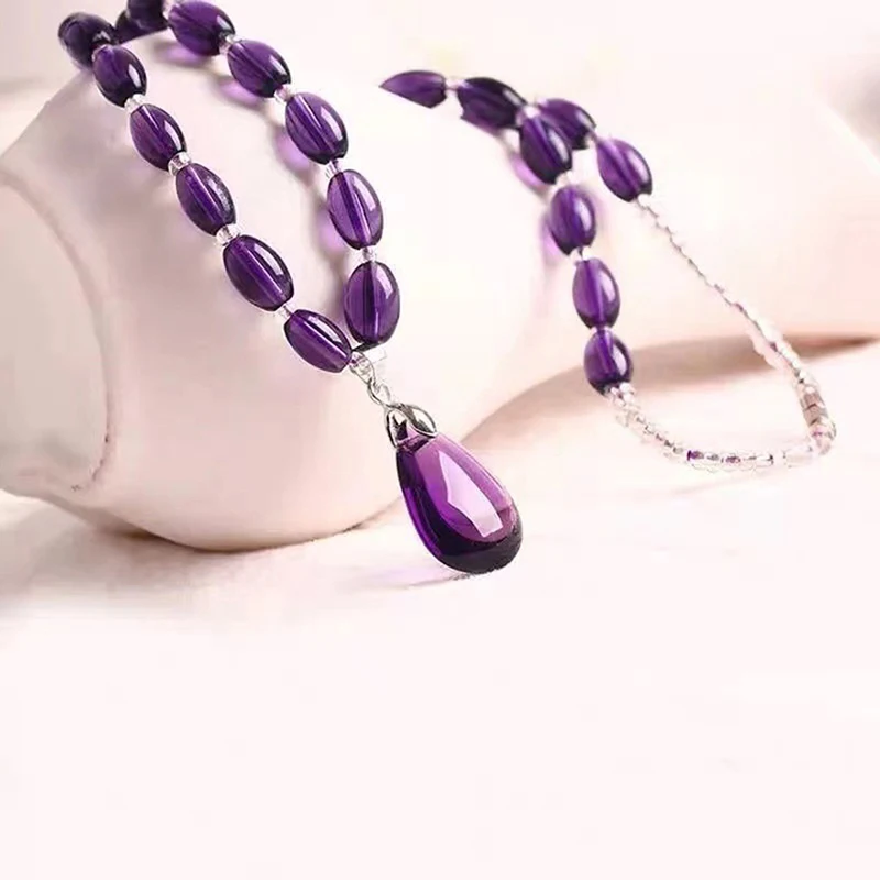 Amethyst Necklace Crystal Bracelet Craft Crystal Decorativas Raw Stone Jewelry Fashionable atmosphere