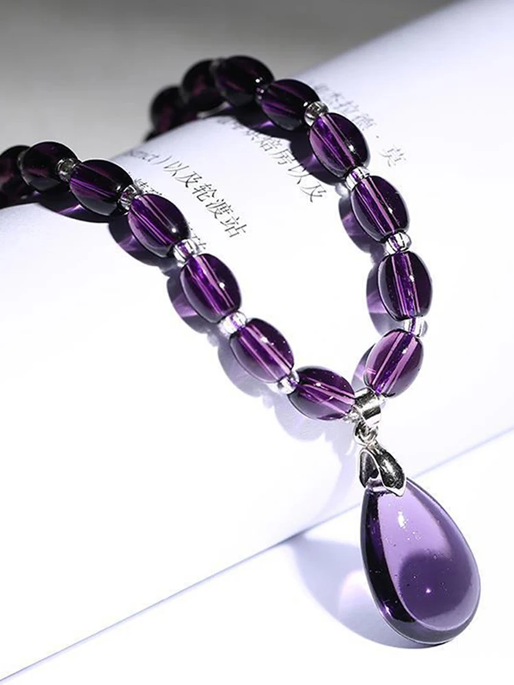 Amethyst Necklace Crystal Bracelet Craft Crystal Decorativas Raw Stone Jewelry Fashionable atmosphere