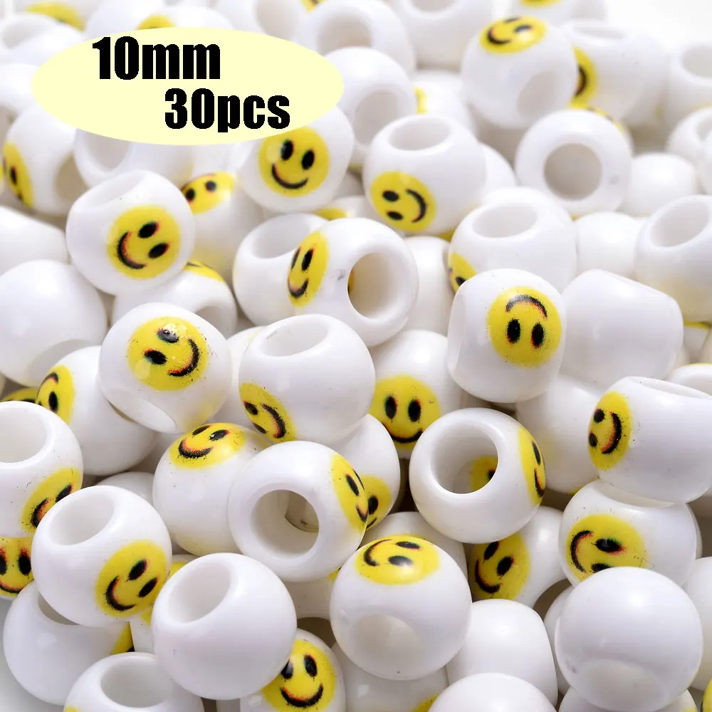 Colorful Pony Beads Fashion Big Hole Beads Kids DIY Bracelet Necklace Making HandCrafts Girls Hair Beads Wholesale