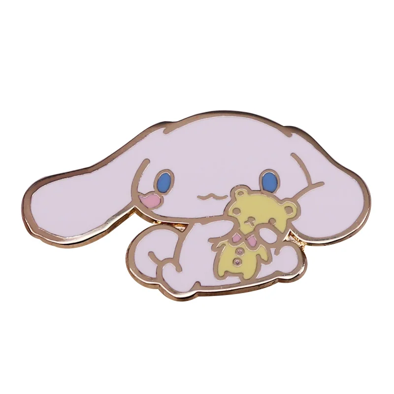 Cute Big Eared Dog With Bear Brooch Cartoon Mascot Badge Shirt Backpack Decoration