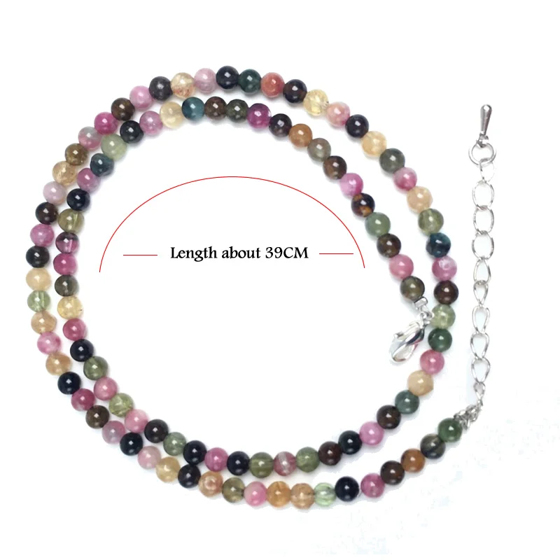 Natural 4mm Crystal Quartz Tourmaline Lapis Lazuli Beads Necklace Garnet Multiple Colors Gifts for Girls Fashion Bracelet Choker