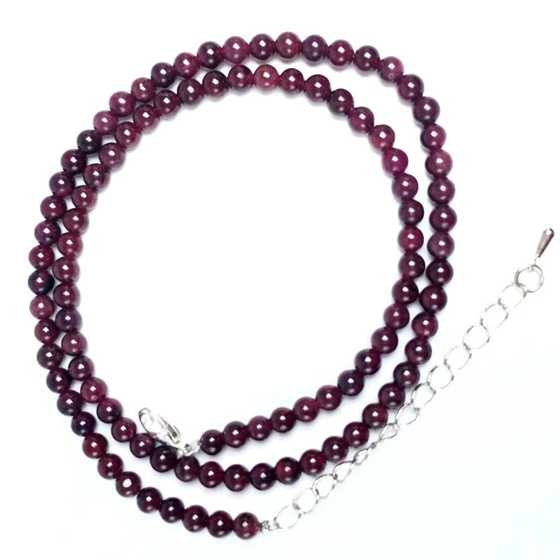 Natural 4mm Crystal Quartz Tourmaline Lapis Lazuli Beads Necklace Garnet Multiple Colors Gifts for Girls Fashion Bracelet Choker