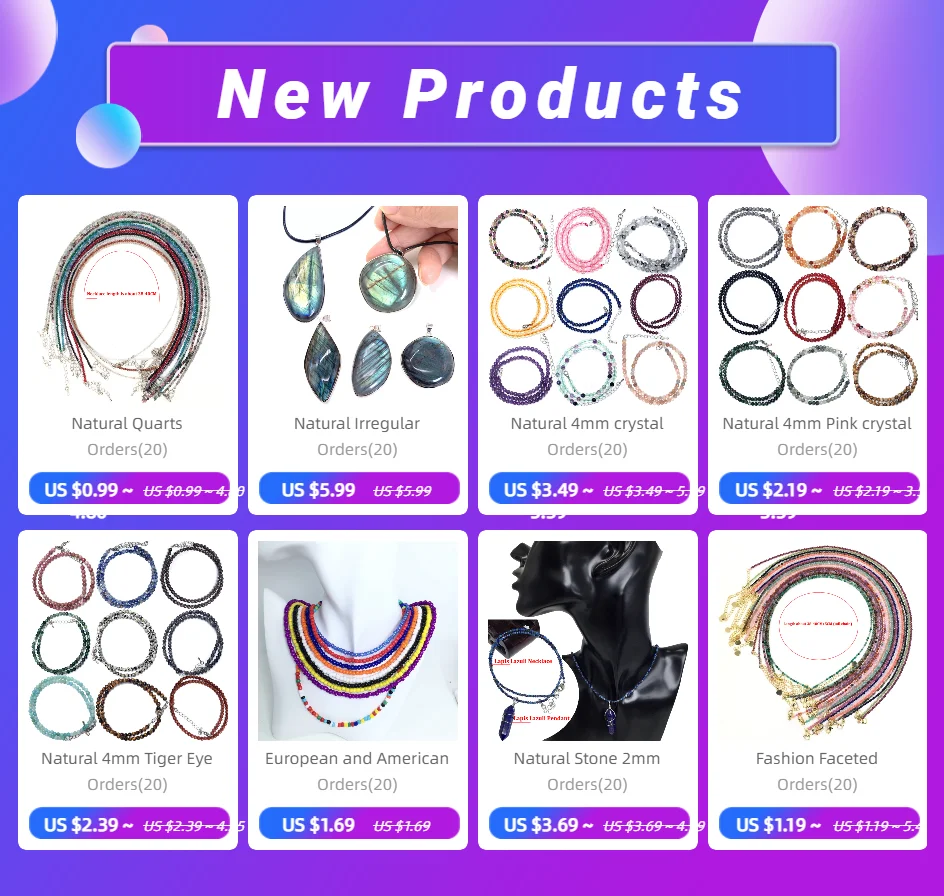 Natural 4mm Crystal Quartz Tourmaline Lapis Lazuli Beads Necklace Garnet Multiple Colors Gifts for Girls Fashion Bracelet Choker