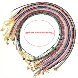 Natural 4mm Crystal Quartz Tourmaline Lapis Lazuli Beads Necklace Garnet Multiple Colors Gifts for Girls Fashion Bracelet Choker