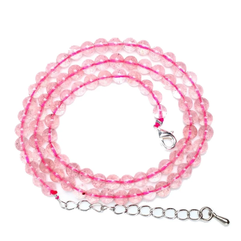 Natural 4mm Crystal Quartz Tourmaline Lapis Lazuli Beads Necklace Garnet Multiple Colors Gifts for Girls Fashion Bracelet Choker
