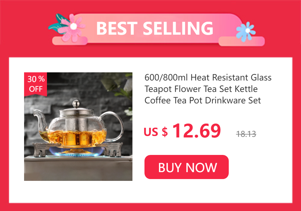 High quality Teapot Heat Resistant Glass Pot Flower Tea Set Kettle Coffee Tea Pot Drinkware Set Stainless Steel Strainer Tea pot