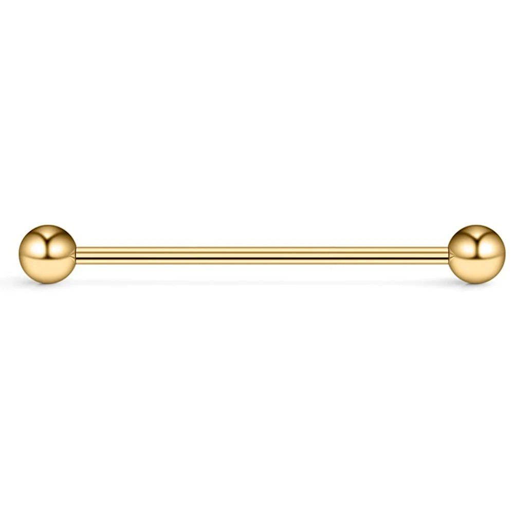WKOUD Balls Cone Gauge Industrial Barbell Cartilage Earring Body Piercing Jewelry 35mm 38mm 40mm